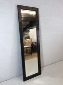 Large Modern leather style framed mirror approx 60 x 200cm tall