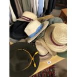 Collection of Gentleman's hats to include flat caps, boaters, trilbies etc, with makers to include