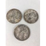 Coins: Three coins all Marie Therese Thaler dated 1780