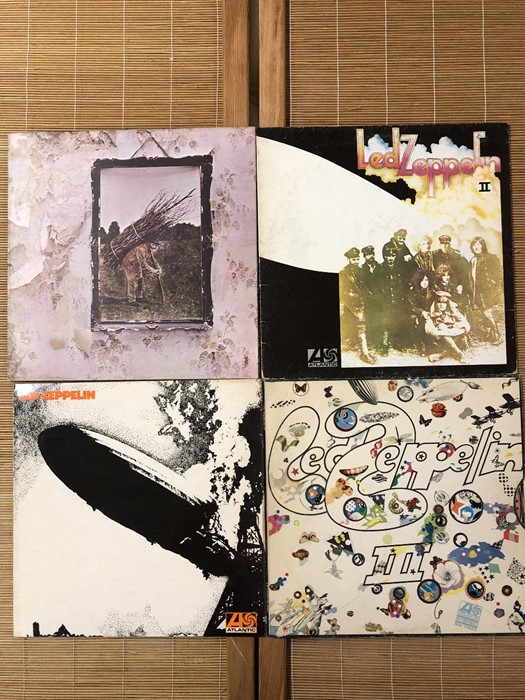 4 Led Zeppelin LPs including "Led Zeppelin", "II" and "IV" (all UK green & orange 70s pressings) and