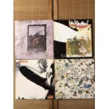 4 Led Zeppelin LPs including "Led Zeppelin", "II" and "IV" (all UK green & orange 70s pressings) and