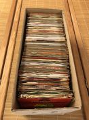 Box of approx 150 miscellaneous 7" singles mostly 60s & 70s.