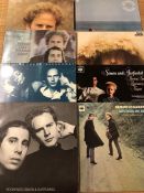 Eight LP's Vinyl by Simon & Garfunkel & Paul Simon including The Angel Clare Poster