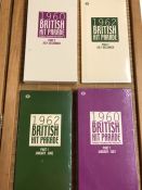 4 CD box sets including 1962 British Hit Parade Parts 1 & 2 and 1960 Parts 1 & 2.