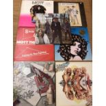 Vinyl: Seven Mott The Hoople LPs. All UK originals including pink island self-titled debut album,