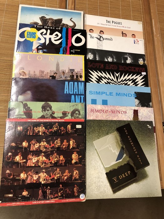 Vinyl: 12 Punk & New Wave LPs/12" including albums by Talking Heads, Elvis Costello and Simple Minds