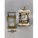 Two Carriage style clocks one by Mappin & Webb with key & working the other a Mason's Quartz china