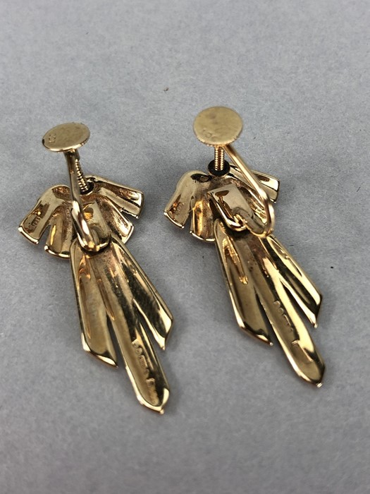 Pair of 9ct Gold earrings (total weight approx 5.9g) hallmarked 375 - Image 5 of 5