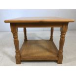 Square oak coffee table with shelf under