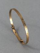 9ct Gold 375 hallmarked Childs Christening bracelet (total weight approx 3g)