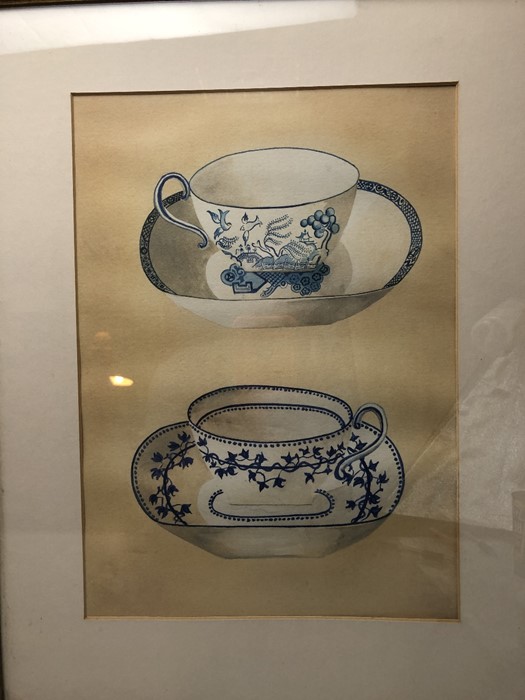 Pair of contemporary framed watercolours of teacups. Approx 45cm x 56cm (including frame) - Image 2 of 4