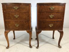 Pair of matching bedsides, each with three drawers