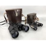 Pair of PRINZ 10 X 50 binoculars and a pair of ELLGEE CADET 8 x 25 binoculars, both with cases