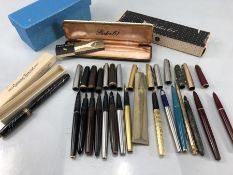 Collection of fountain pens many with 14k Gold nibs