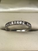 Platinum Half Eternity ring set with Diamonds (one missing) size 'O'