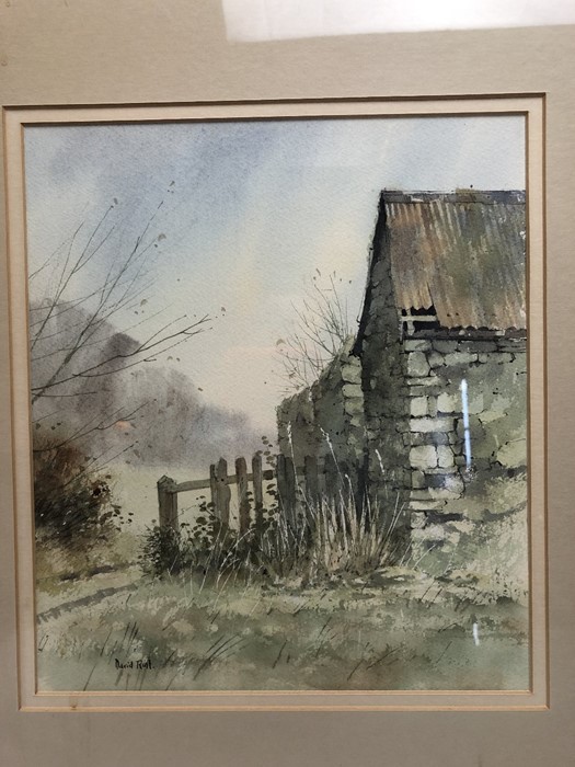 DAVID RUST (BRITISH 1963-): Two watercolour countryside scenes both signed - Image 4 of 7