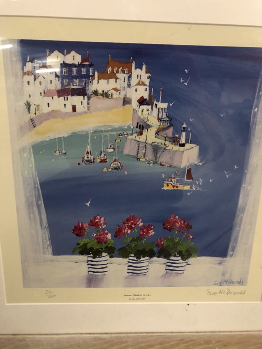 Three framed coastal prints to include two by Carol Walshe and a limited edition print of St Ives by - Image 9 of 11