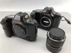 Two Canon T90 camera bodies and a canon zoom lens FD 35 - 70mm, 1: 3.5 - 4.5