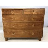 Antique pine chest of five drawers (A/F)