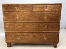 Antique pine chest of five drawers (A/F)