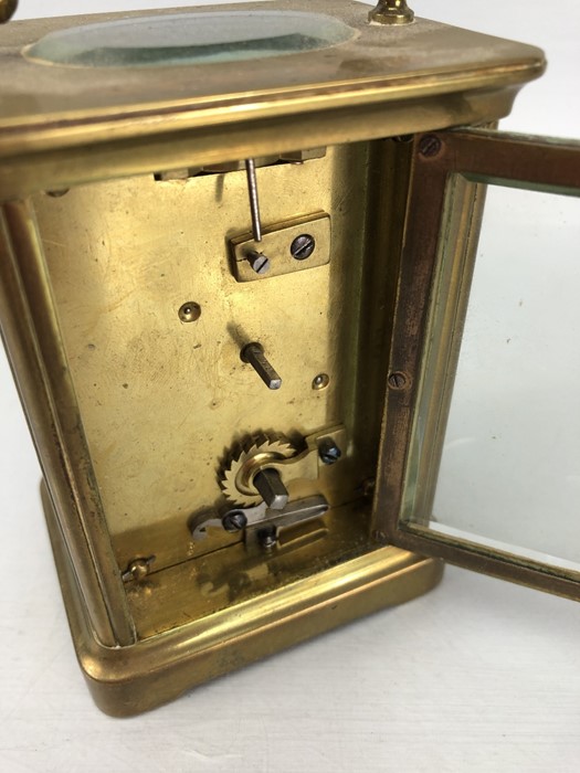 Brass carriage clock approx 11cm tall (A/F) - Image 6 of 7