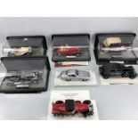 Collection of seven Franklin Mint 1:24 precision scale model cars to include: Jaguar SS-100, 1935