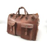 Leather travel bag in the Gladstone style 30 x 49 x 30cm tall