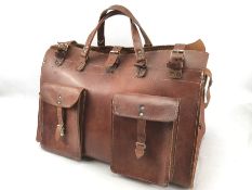 Leather travel bag in the Gladstone style 30 x 49 x 30cm tall