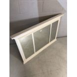 White painted overmantle mirror