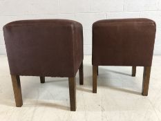 Pair of brown faux suede upholstered stools, approx 48cm in height