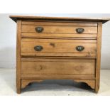 Small chest of three drawers A/F approx 98cms x 43cms 78cms tall