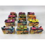 Collection of 12 Matchbox SUPERFAST "MAG-WHEELS-RACING SUSPENSION" BOXED VEHICLES INCLUDING MODELS