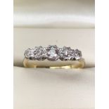 18ct Gold fully hallmarked five stone diamond ring
