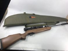 MK .22 Air rifle with telescopic sights and silencer with carry bag