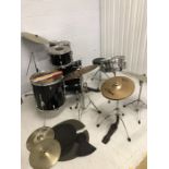 Drum Set: Performance Percussion drum set with four cymbals, Code skins, seat and crash mats