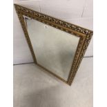 Large modern gilt-framed bevel-edged mirror approx 105cm x 75cm