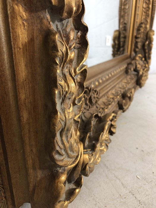 Large contemporary French-style, gold framed, bevel-edged mirror. Approx dimensions 1752mm x 889mm - Image 9 of 11