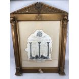 Masonic engraved certificate, printed on parchment and in its original moulded and gilt frame,