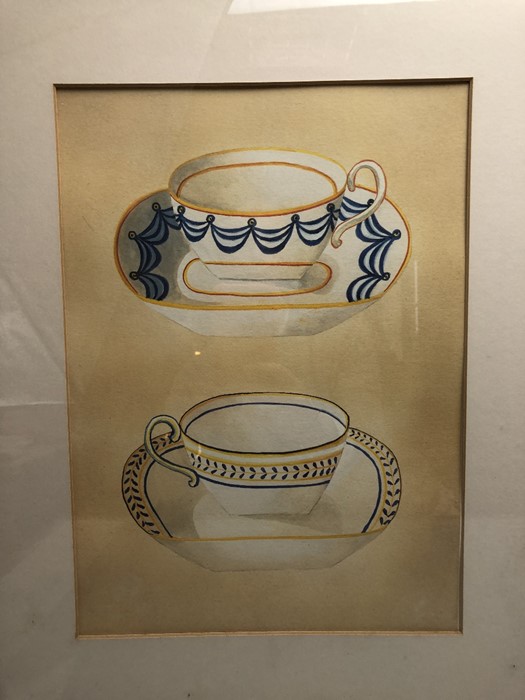 Pair of contemporary framed watercolours of teacups. Approx 45cm x 56cm (including frame) - Image 3 of 4