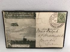 1911 First UK Aerial Post Card a 1911 First Aerial Post Card encased in glass