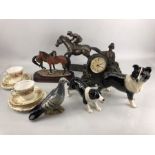 Small Collection of decorative and china items to include a Beswick pigeon in grey gloss finish (A/