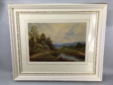 G JENNINGS, framed picture of a rural scene, signed lower left, approx 46cm x 32cm (inside mount)