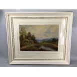 G JENNINGS, framed picture of a rural scene, signed lower left, approx 46cm x 32cm (inside mount)