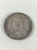 Coins: UNITED KINGDOM Victoria (1837-1901) silver crown 1887 Jubilee head & American coins: Three