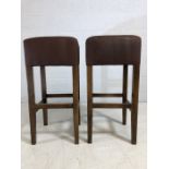 Pair of brown faux suede upholstered bar/breakfast bar stools, approx 78cm in height