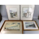Small collection of framed art to include original watercolours by Neil Embleton and B Stoneley