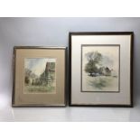 DAVID RUST (BRITISH 1963-): Two watercolour countryside scenes both signed