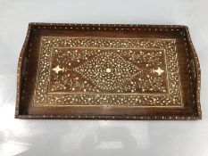Butlers tray with decorative inlay, approx 50cm x 30cm