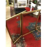 Pair of gold framed bevel-edged mirrors approx 93cm x 63cm