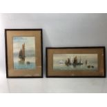 WILLIAM SHEPHERD, two framed watercolours of sailing boats, both signed lower left ,1928, approx